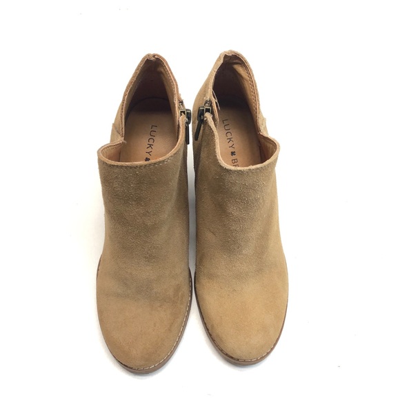 Lucky Brand Yakeena Boot Wedge Heel Suede Boho Bootie Shoe - Picture 2 of 6